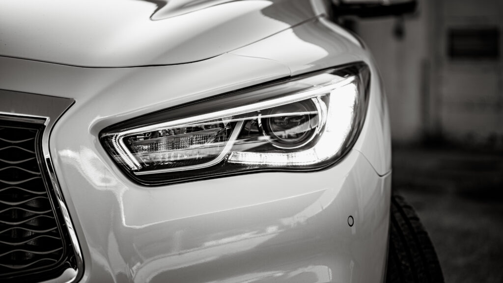 Close-up of a car headlight