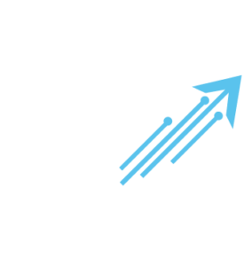 Stylized logo with upward arrow