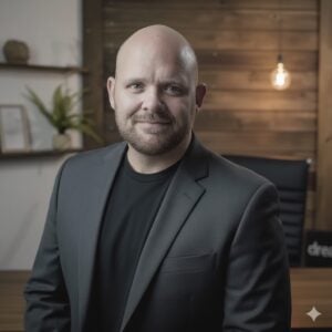 Man in suit, neutral background.