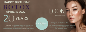 Birthday celebration for Botox's 20th anniversary.