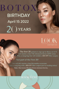 Botox anniversary promotion announcement.